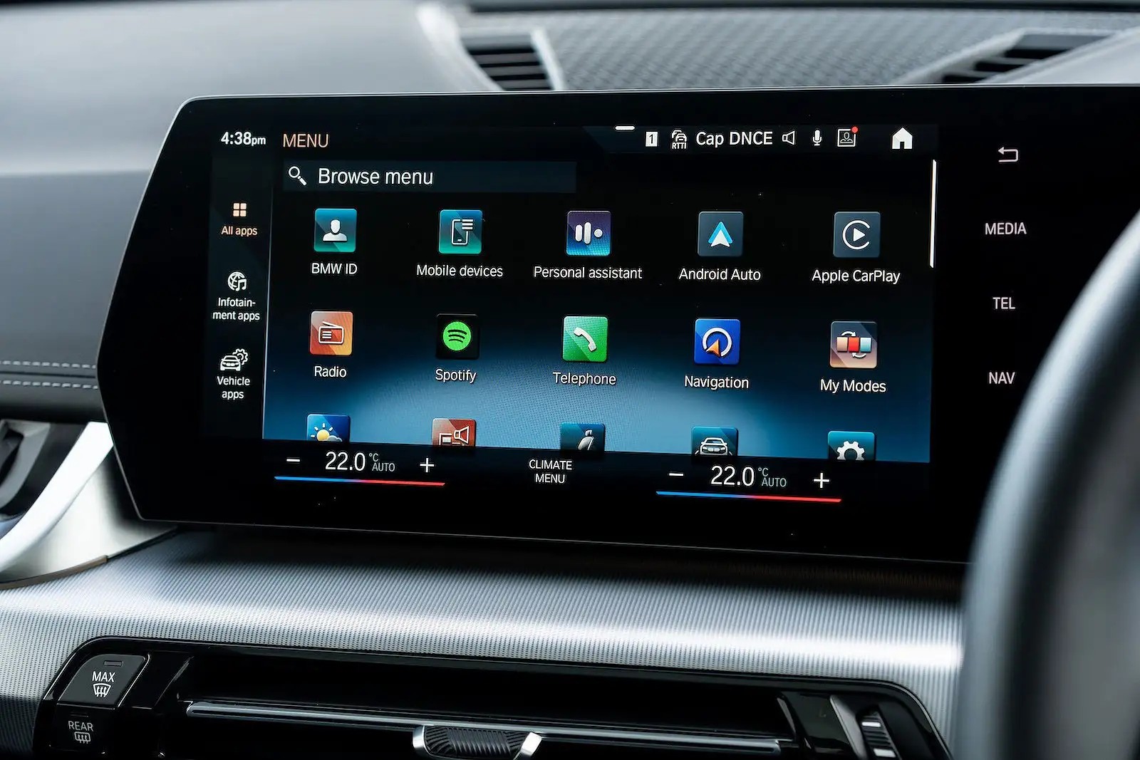 BMW X1 Infotainment menu