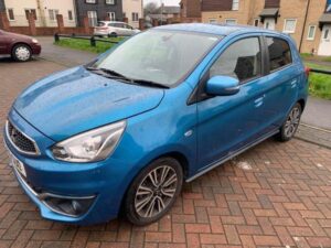 2017 blue Mitsubishi Mirage