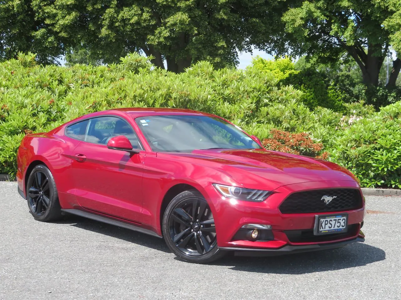 2017 burgundy Ford Mustang Fastback